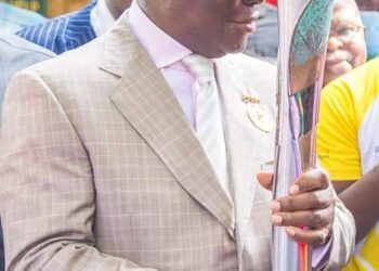 HIS ROYAL MAJESTY, ASANTEHENE OTUMFUO NANA OSEI TUTU II RECEIVES THE QUEEN’S BATON RELAY AT THE MANHYIA PALACE