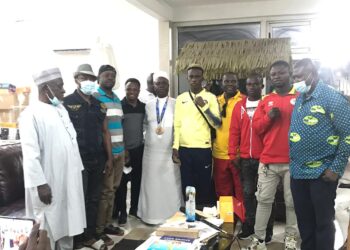 THE BLACK BOMBERS PAID A COURTESY CALL ON ALHAJI INNUSAH