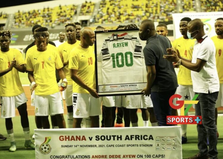 ANDRE AYEW PLAYS HIS 100TH CAP FOR THE BLACK STARS OF GHANA