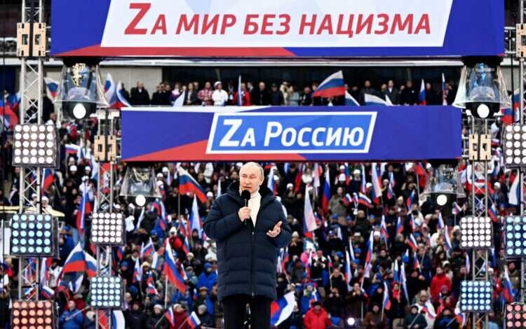 VLADIMIR PUTIN GIVES SPEECH MARKING THE EIGHTH ANNIVERSARY OF RUSSIA’S ANNEXATION OF CRIMEA