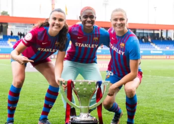 NIGERIA AND FC BARCELONA FEMININE FOOTBALLER OSHOALA BAGS THIRD SPANISH LEAGUE TITLE