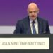 FIFA president Gianni Infantino addressing congress in Doha