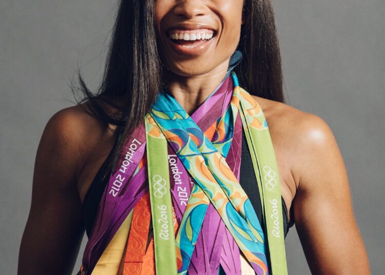 ALLYSONFELIX HINTS ON RETIREMENT WITH HER MOUTH WATERING MEDAL CABINET