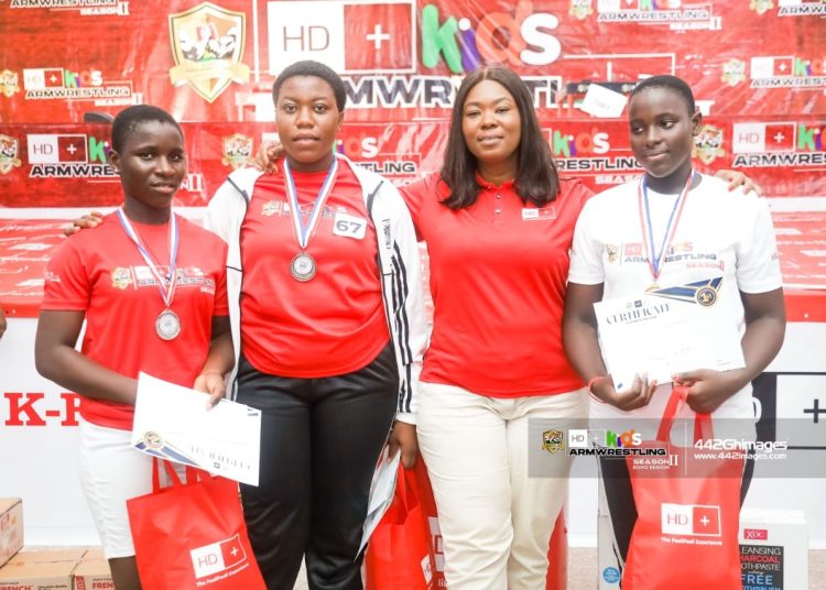 Wesley Grammar, Hotcass show strength and skill at HD+ Kids Armwrestling at Labone School in Accra