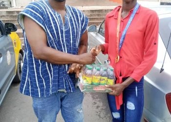 Dr. Ceasar motivates High Jumper Rose Yeboah