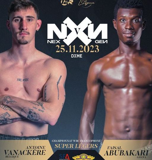 Ghana’s Super Lightweight Champion Faisal Abubakar takes on Antoine Vanackère in Belgium